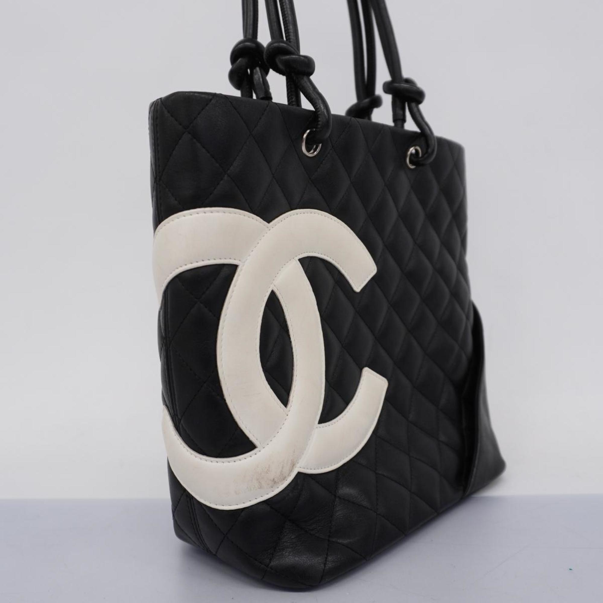 Chanel Tote Bag Cambon Lambskin Black Women's