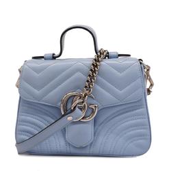 Gucci handbag GG Marmont 547260 leather light blue ladies