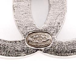 Chanel Brooch Coco Mark Rhinestone Metal Silver 05A Women's