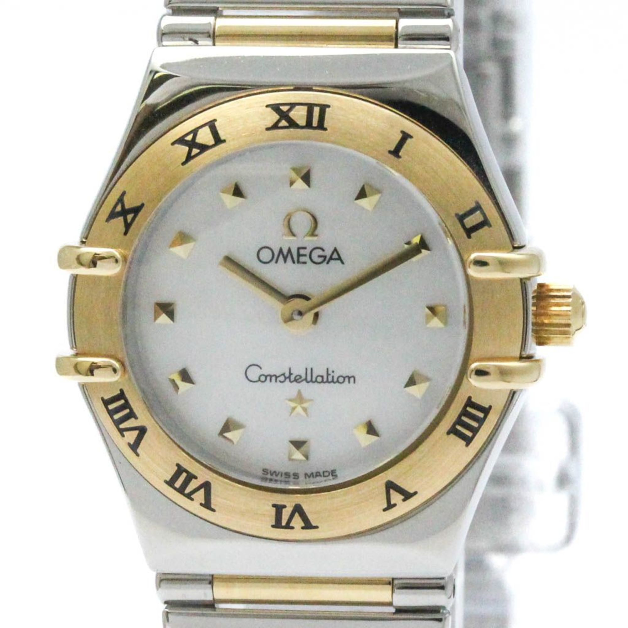 Polished OMEGA Constellation MOP 18K Gold Steel Ladies Watch 1361.71 BF553950