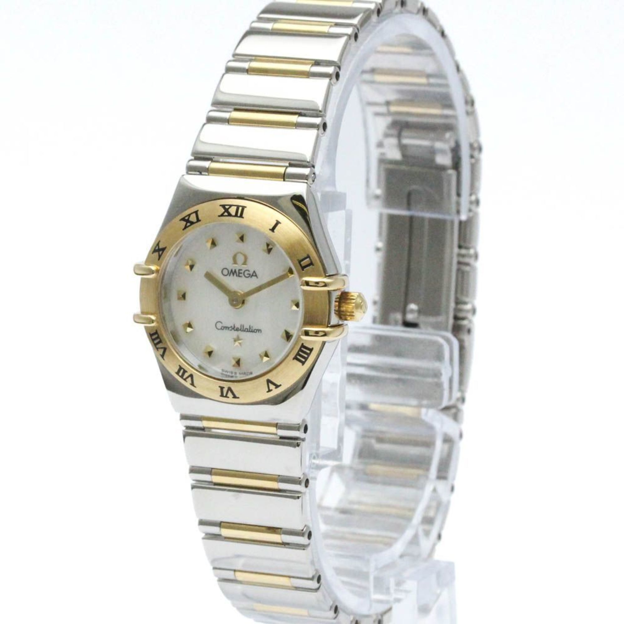Polished OMEGA Constellation MOP 18K Gold Steel Ladies Watch 1361.71 BF553950