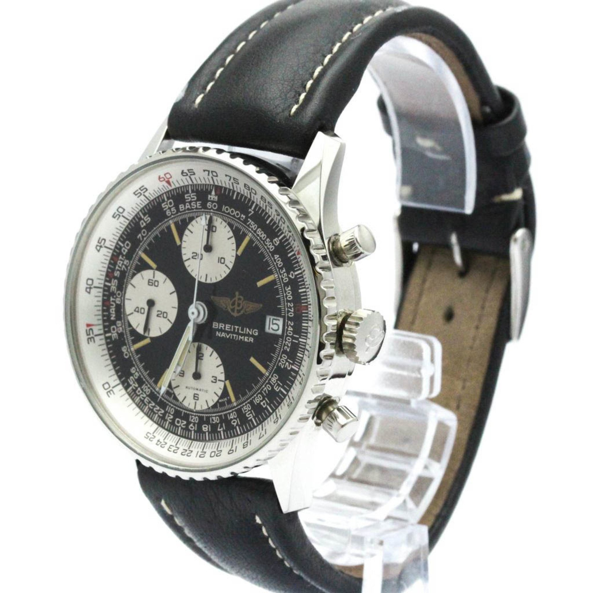 Polished BREILING Old Navitimer Steel Automatic Mens Watch A13019 BF561040