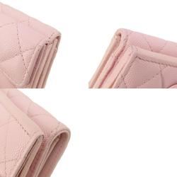 CHANEL Tri-fold Wallet Matelasse Bi-fold Caviar Skin Women's