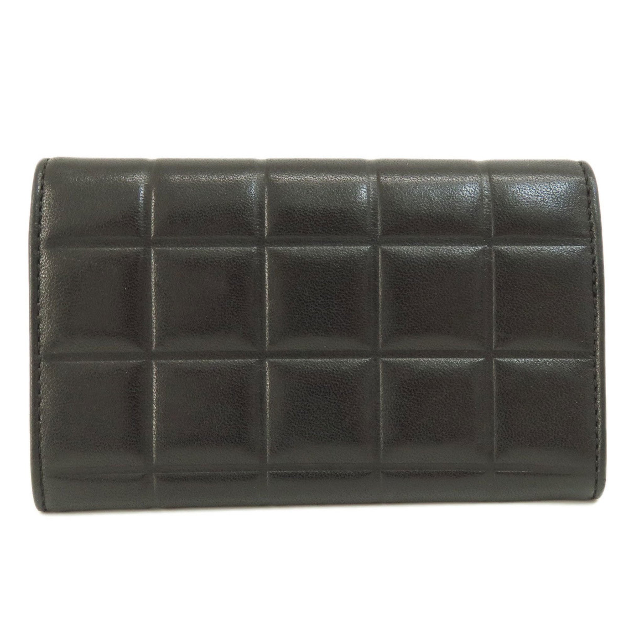 CHANEL Chocolate Bar Bi-fold Wallet Calfskin Women's