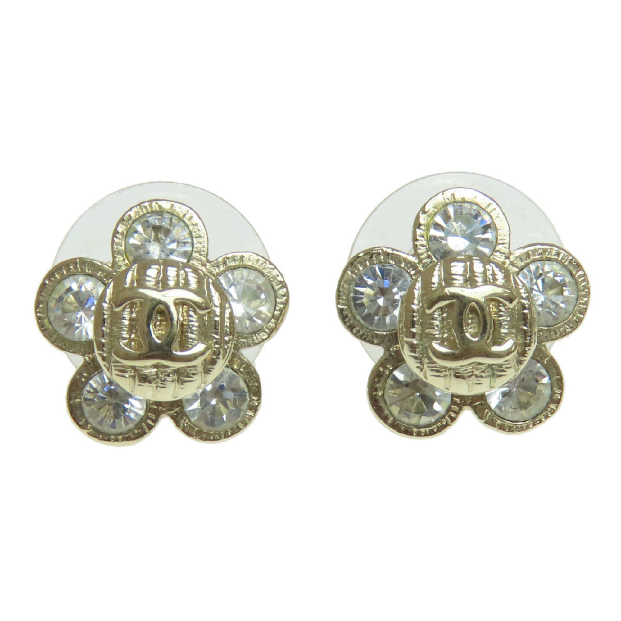 CHANEL Coco Mark Flower Motif Earrings for Women