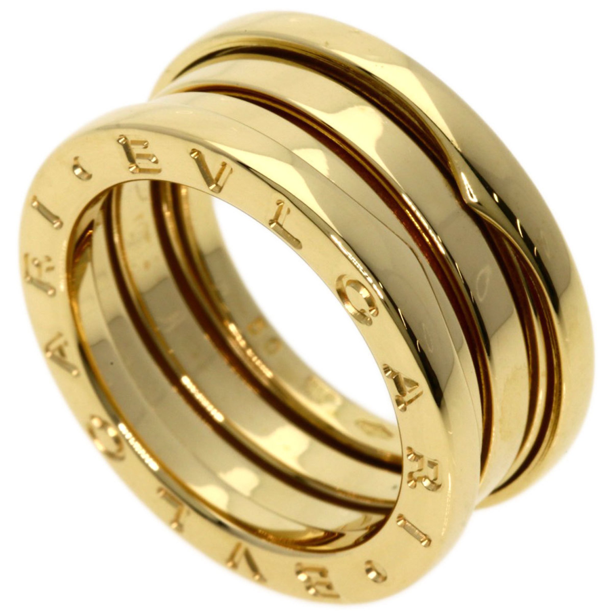 BVLGARI B-zero1 B-zero One S 3 Band #50 Ring, K18 Yellow Gold, Women's