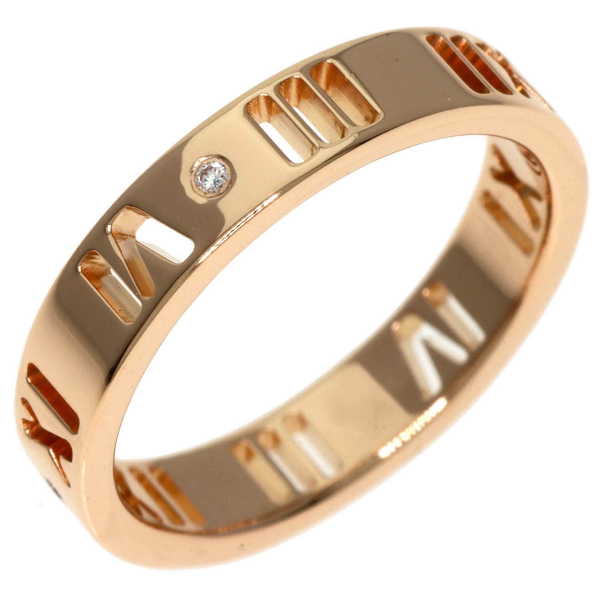 Tiffany Pierced Atlas 4P Diamond Ring, 18K Pink Gold, Women's, TIFFANY&Co.