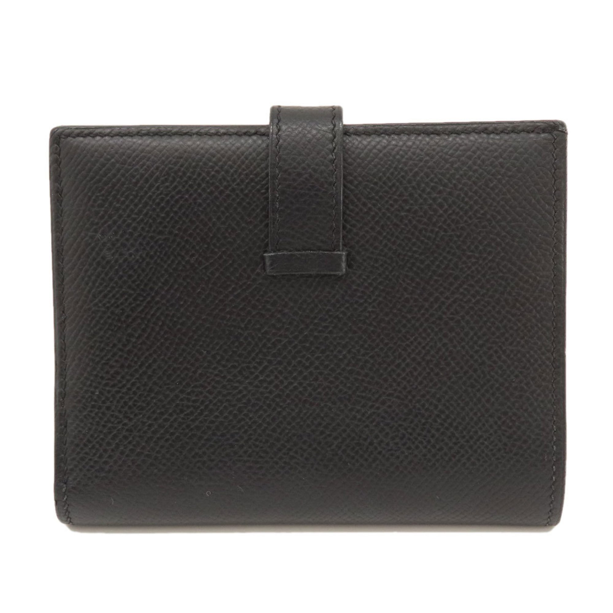 Hermes Bearn Compact Black Bi-fold Wallet Epson Women's HERMES