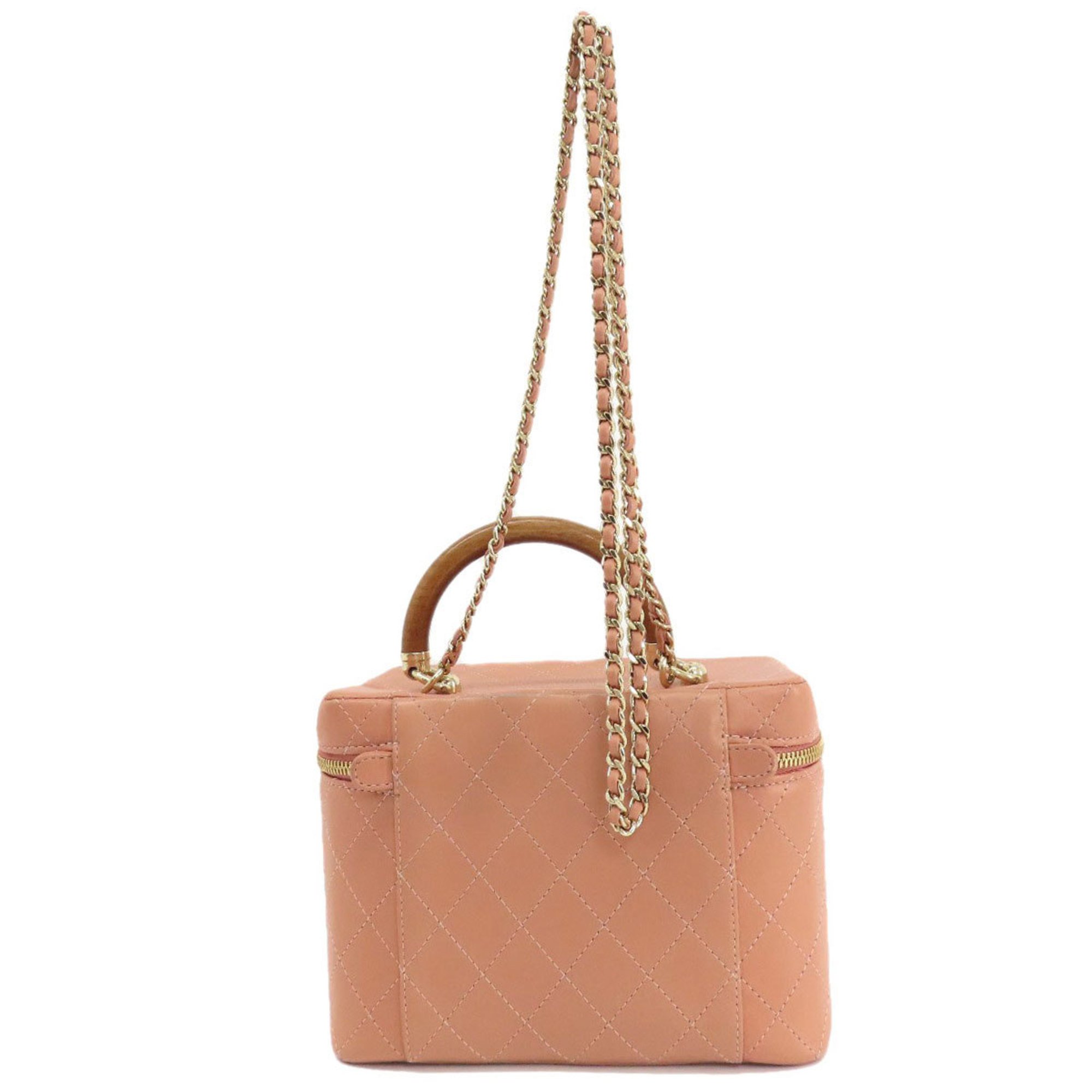 CHANEL Vanity Handbag Calf Leather Women's