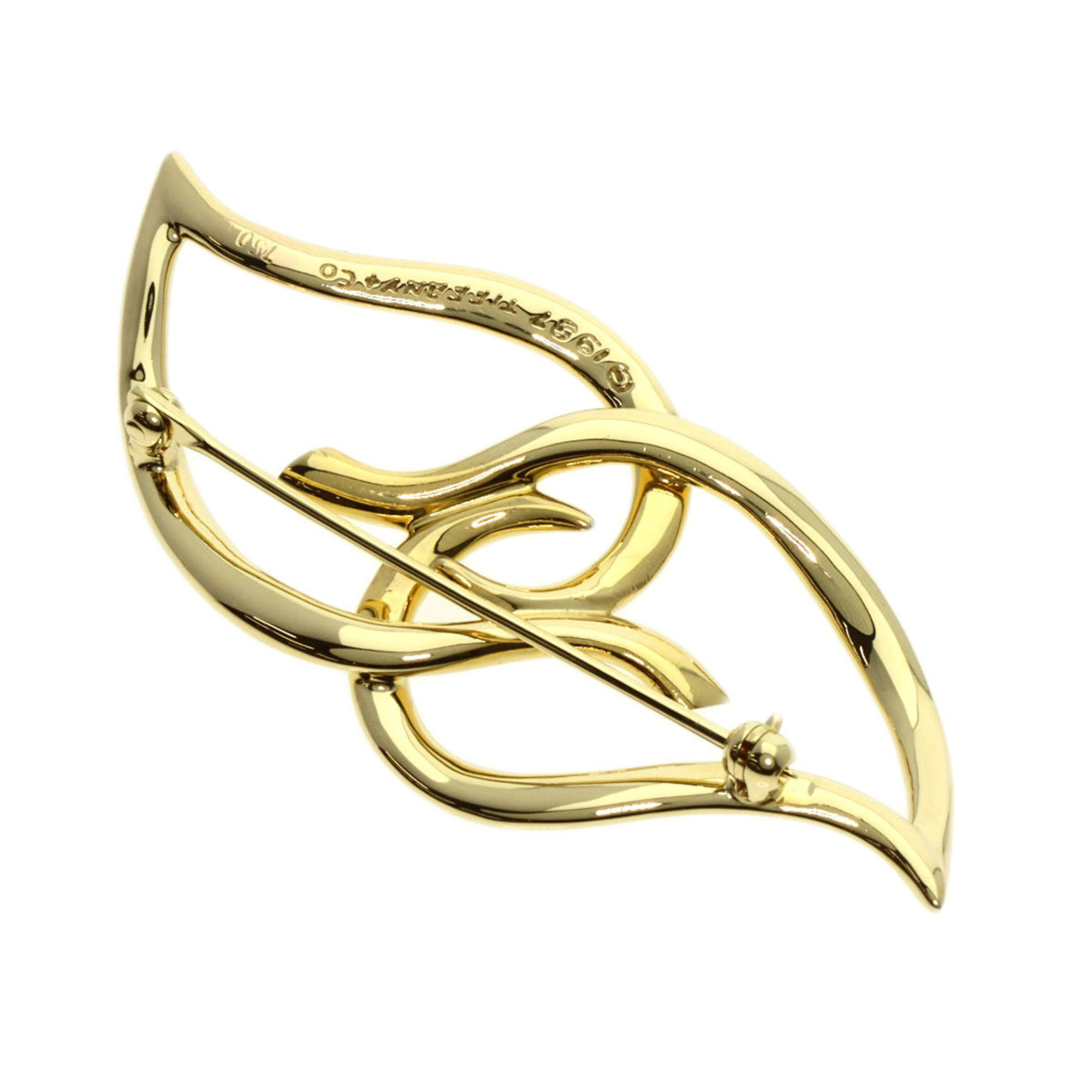 Tiffany Double Leaf Brooch, 18K Yellow Gold, Women's, TIFFANY&Co.