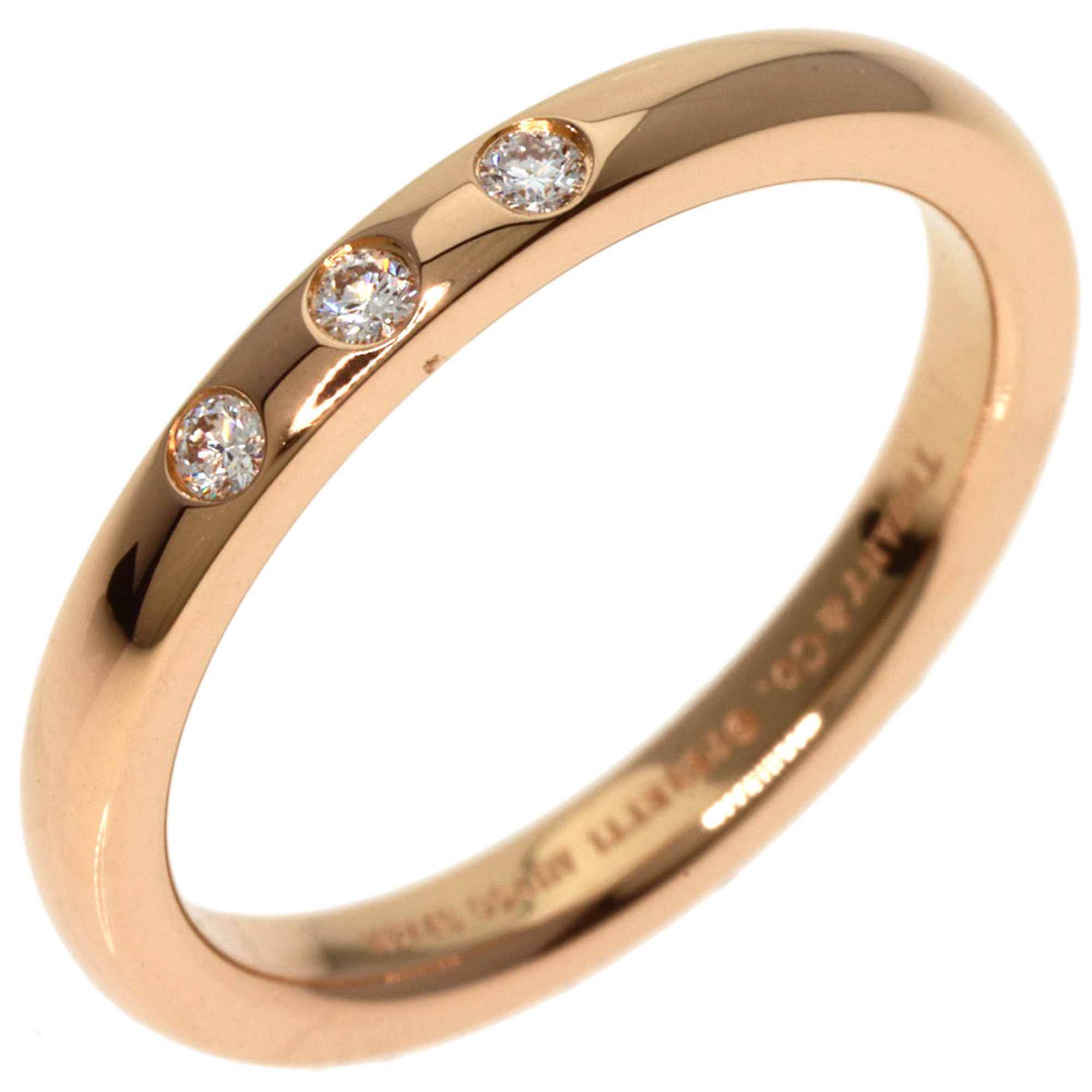 Tiffany Stacking Band Ring 3P Diamond K18 Pink Gold Women's TIFFANY&Co.