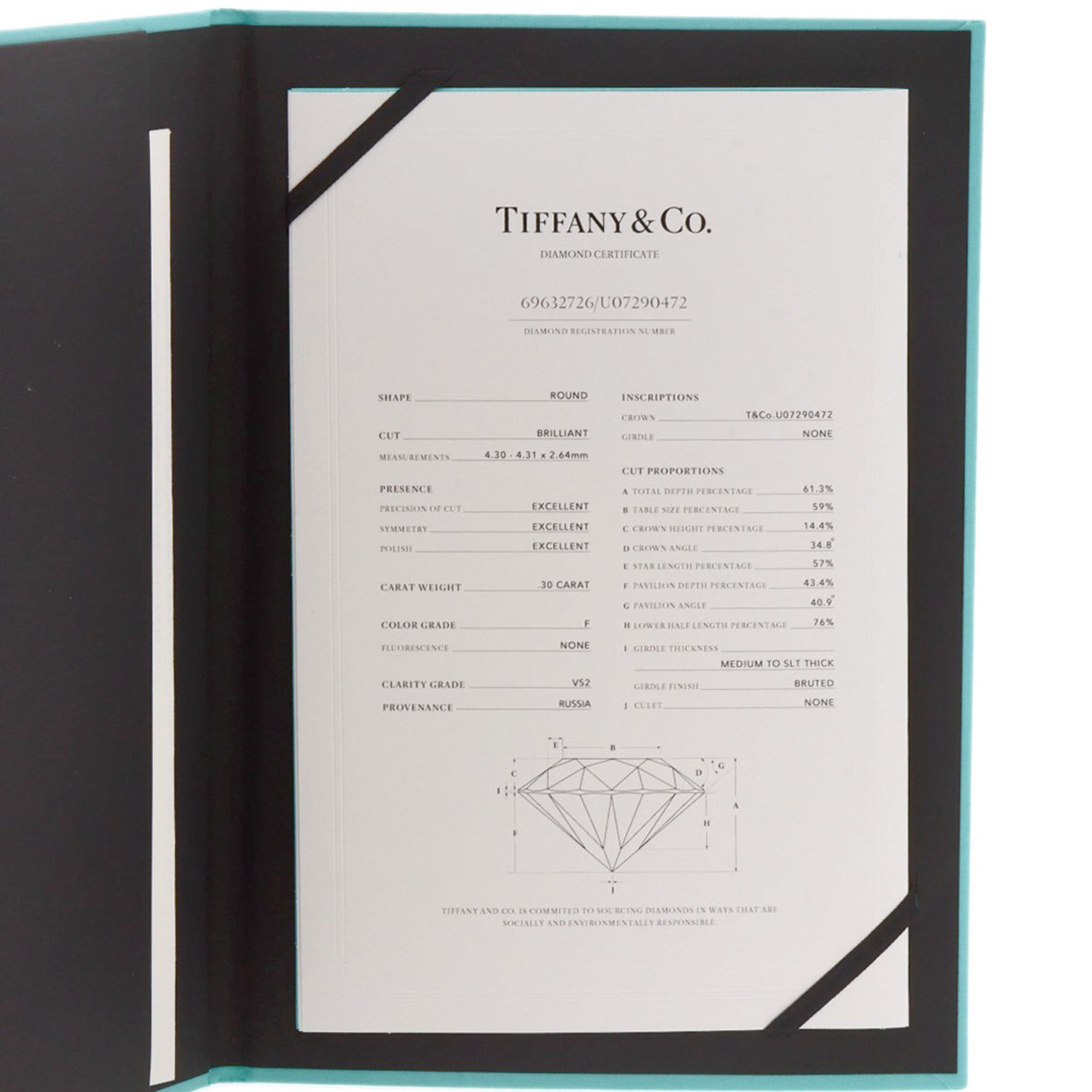 Tiffany 1P Diamond Ring, Platinum PT950, Women's, TIFFANY&Co.