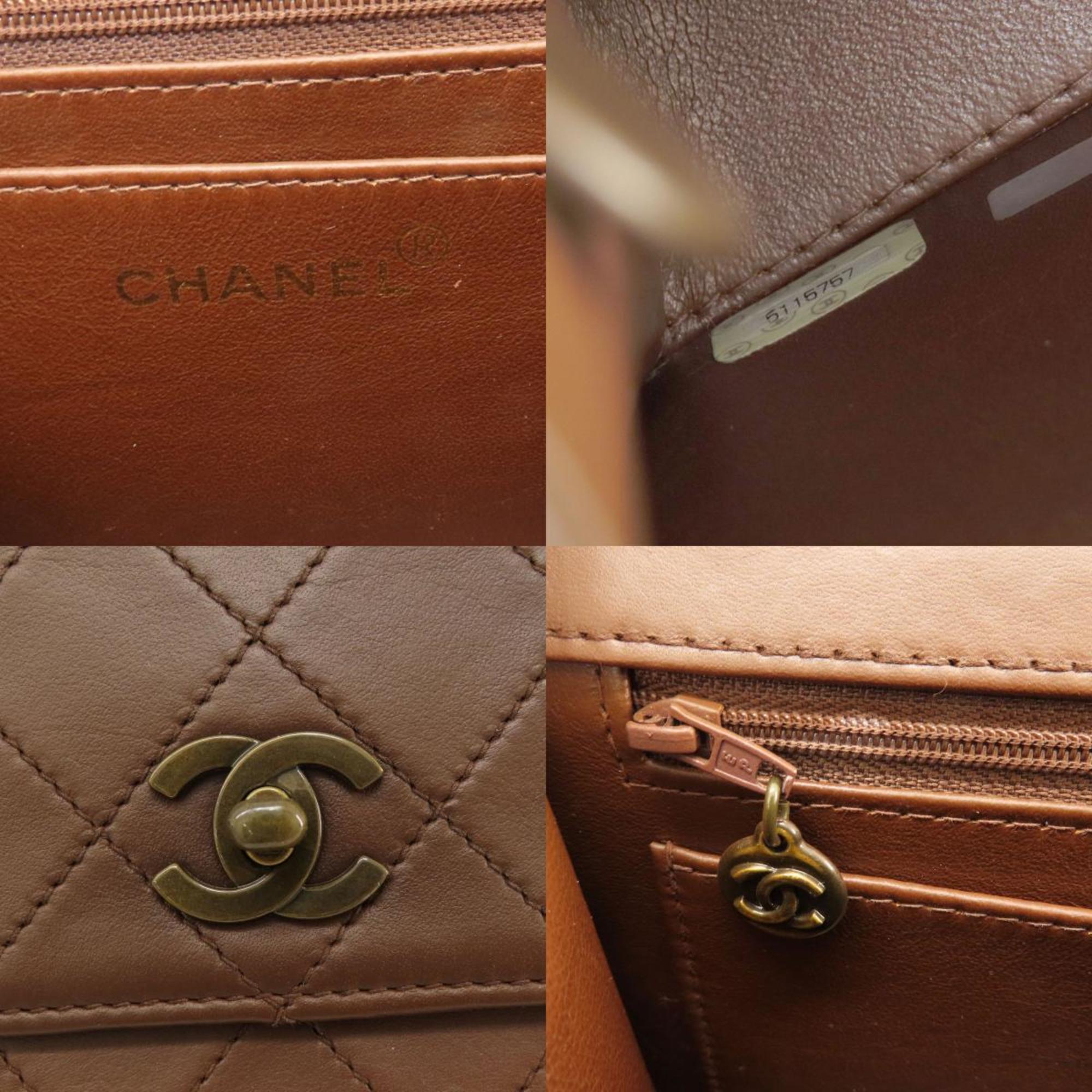 Chanel Matelasse Bronze Hardware Handbag Calfskin Women's CHANEL