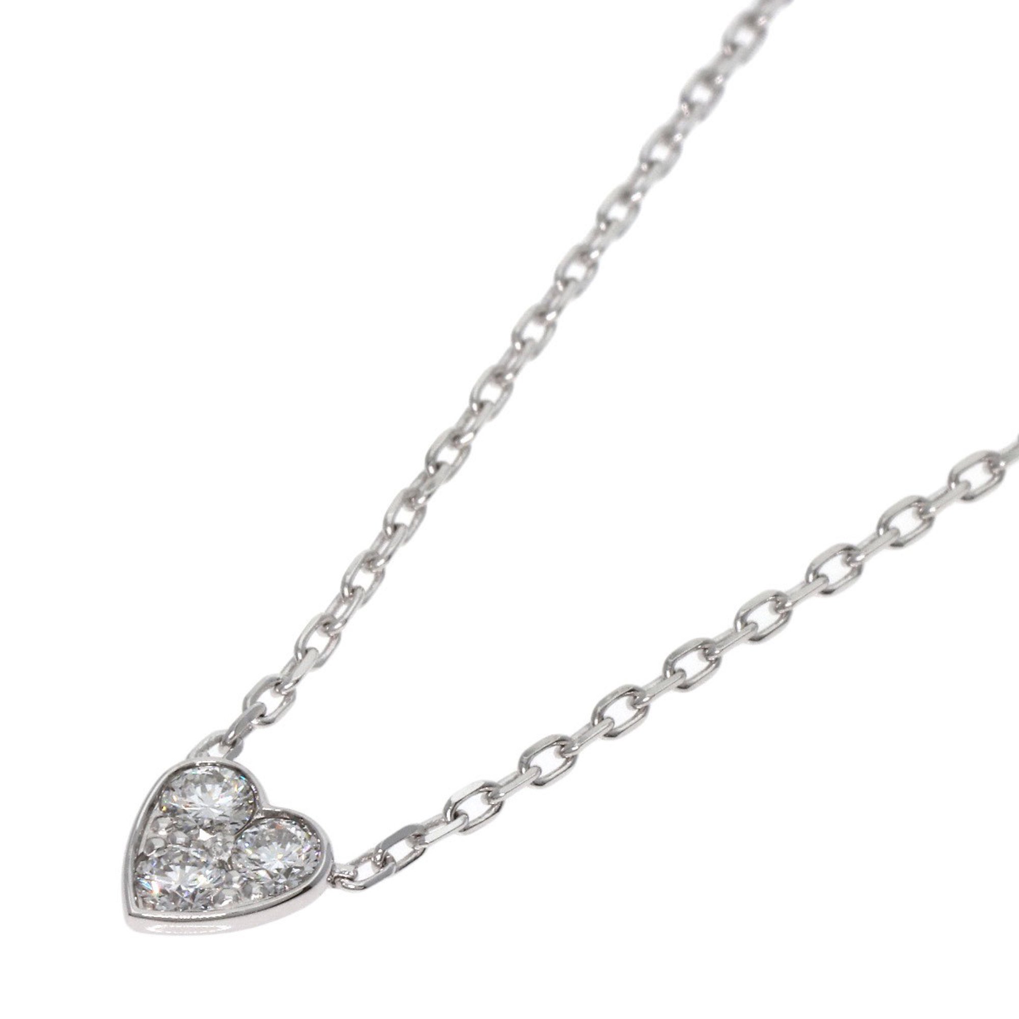 Cartier Heart of Diamond Necklace K18 White Gold Women's CARTIER