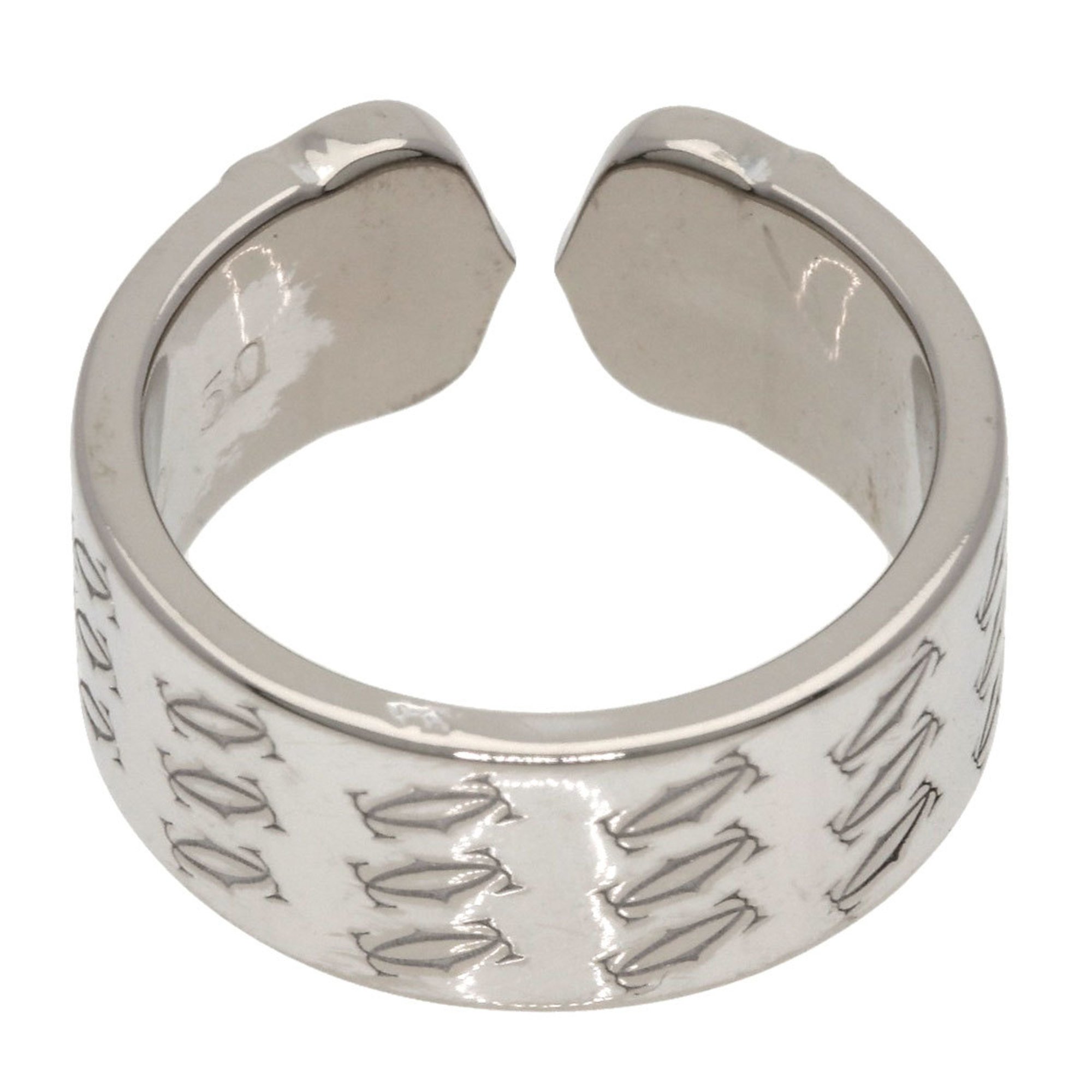 Cartier 2C Ring 2000 Limited Edition #50 K18 White Gold Ladies CARTIER