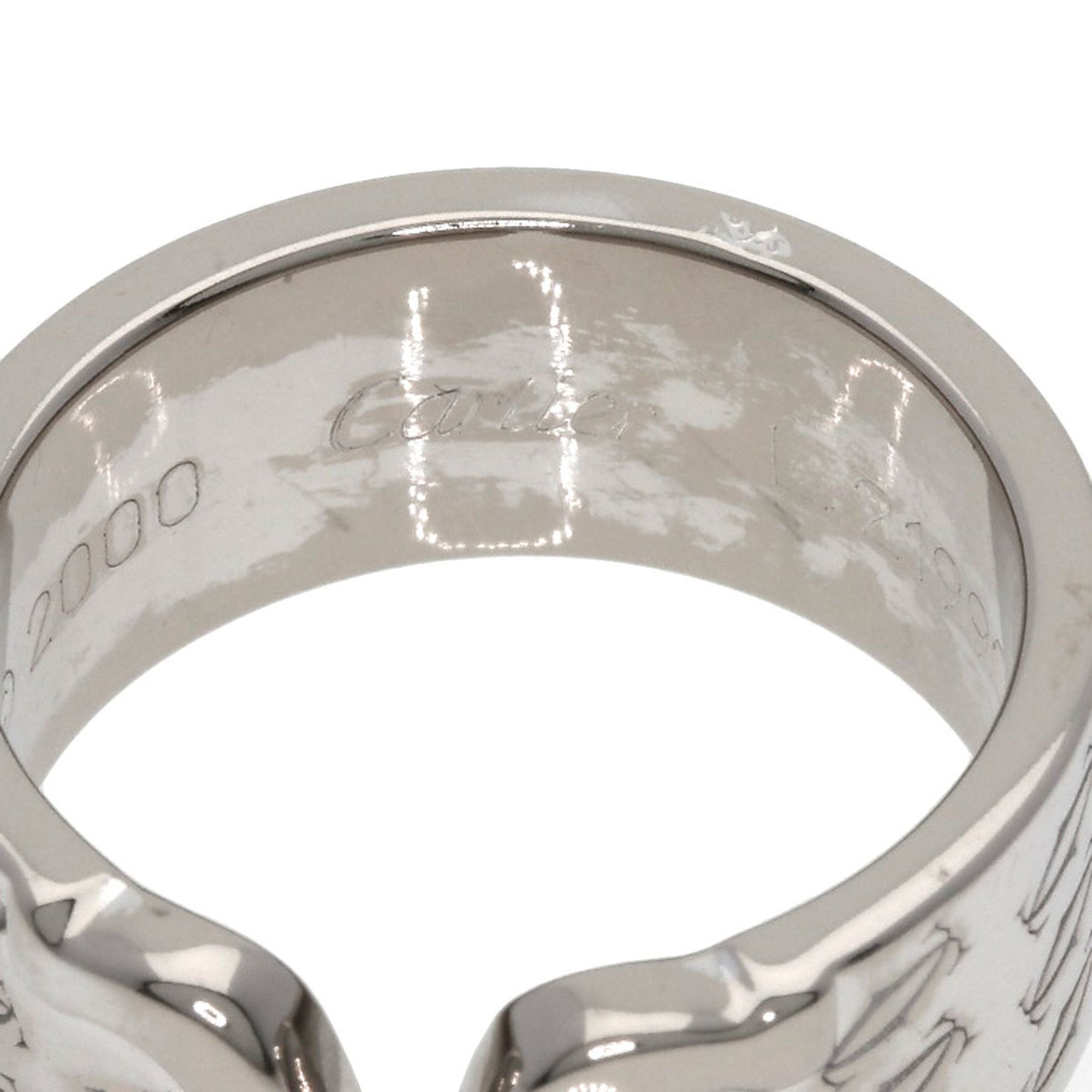 Cartier 2C Ring 2000 Limited Edition #50 K18 White Gold Ladies CARTIER