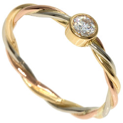 Cartier Twist Three-Color Diamond Ring, K18 Yellow Gold/K18WG/K18PG, Women's, CARTIER