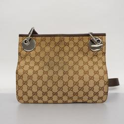 Gucci Shoulder Bag GG Canvas 120841 Brown Women's