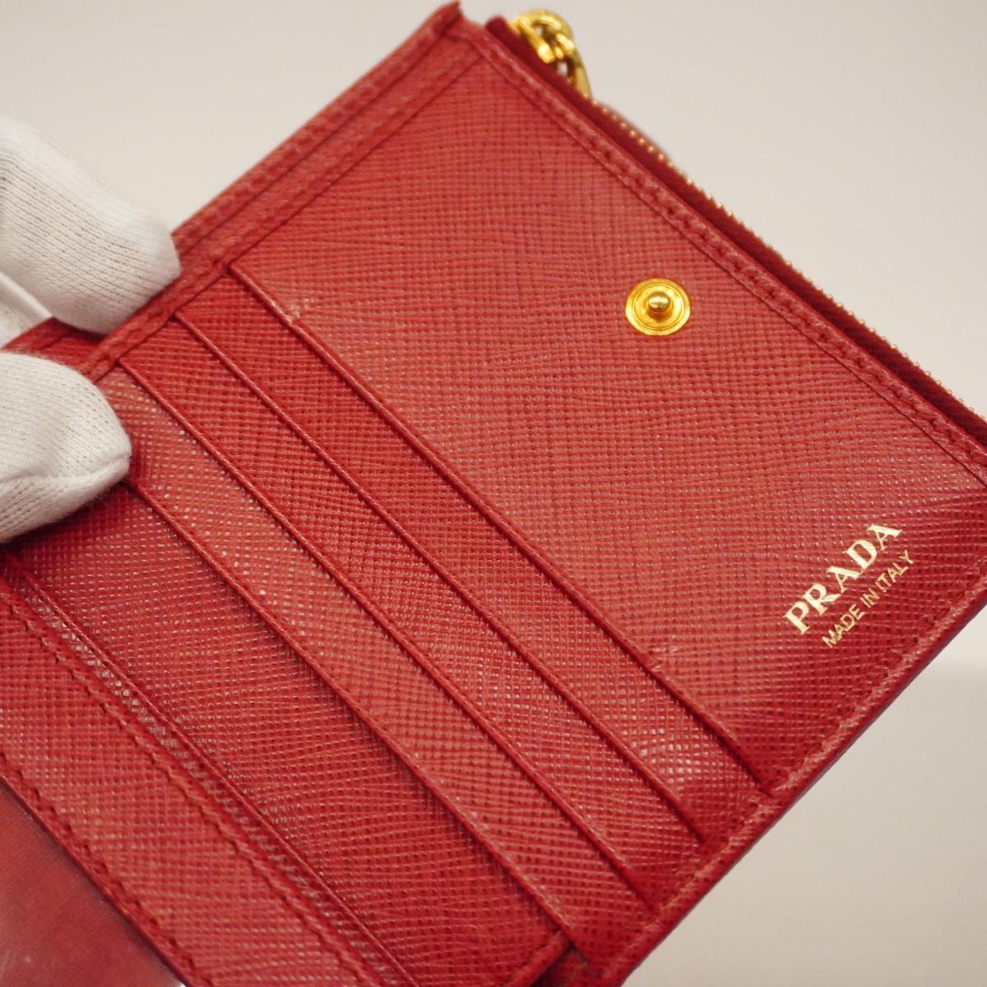 Prada wallet saffiano leather red ladies