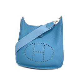 Hermes Shoulder Bag Evelyn 2PM □K Stamped Taurillon Clemence Blue Jean Women's