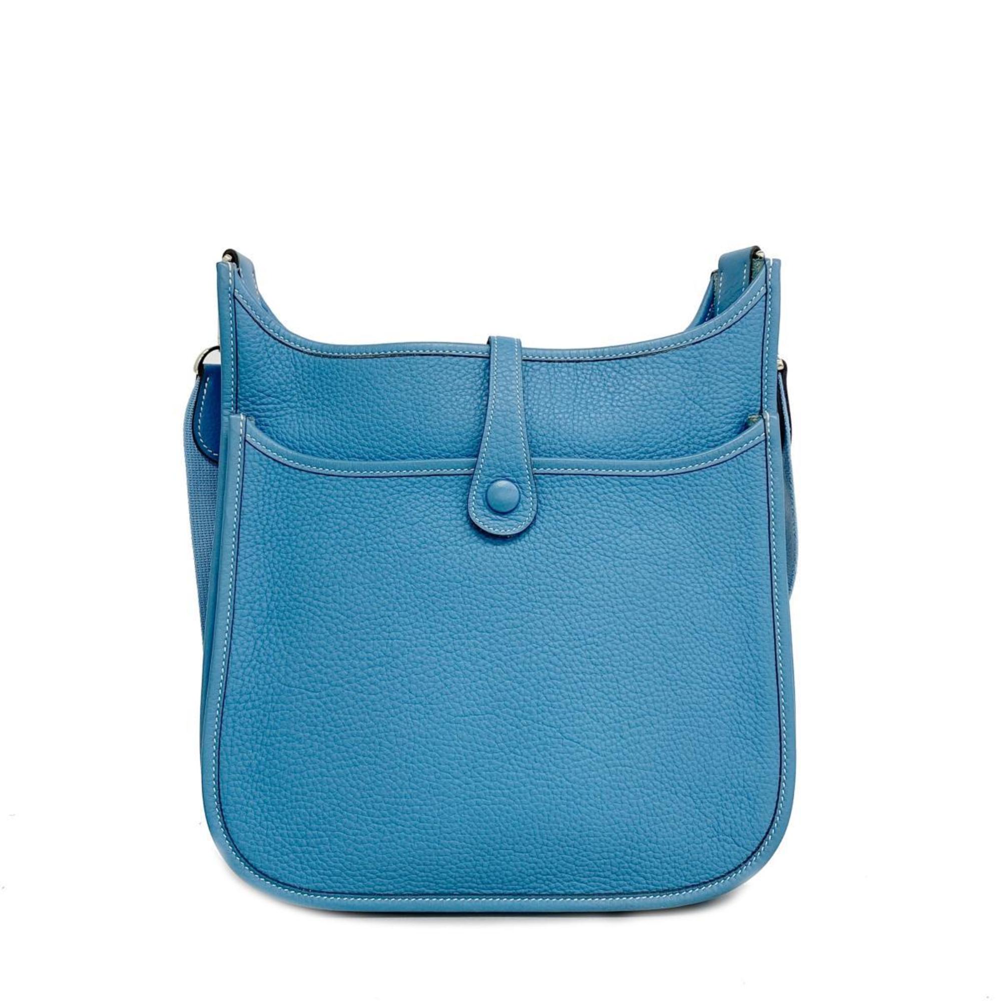 Hermes Shoulder Bag Evelyn 2PM □K Stamped Taurillon Clemence Blue Jean Women's