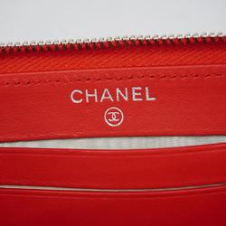 Chanel Long Wallet Matelasse Lambskin Red Women's