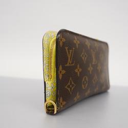 Louis Vuitton Long Wallet Monogram Fleuri Portefeuille Ansolite M60228 Vert Ladies