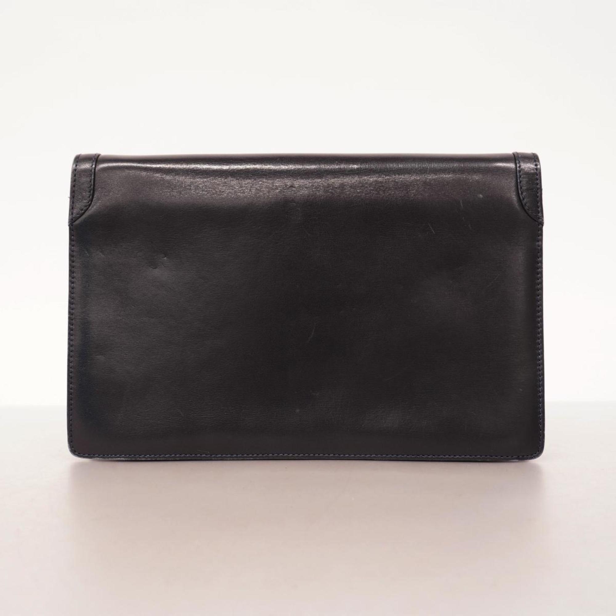 Gucci clutch bag, old leather, black, ladies