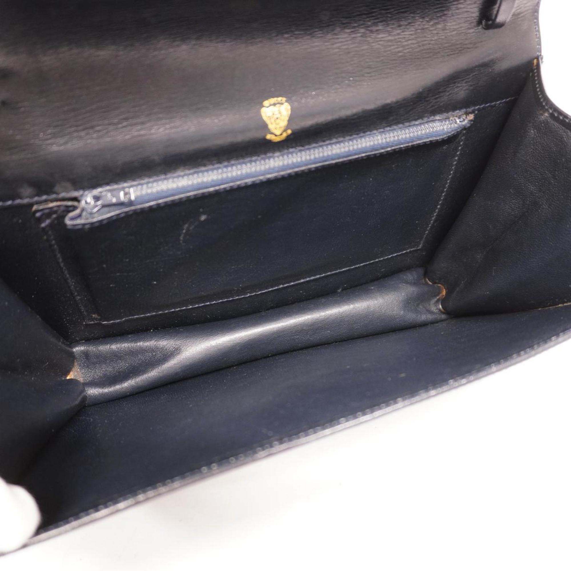 Gucci clutch bag, old leather, black, ladies