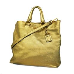 Prada handbag leather gold ladies