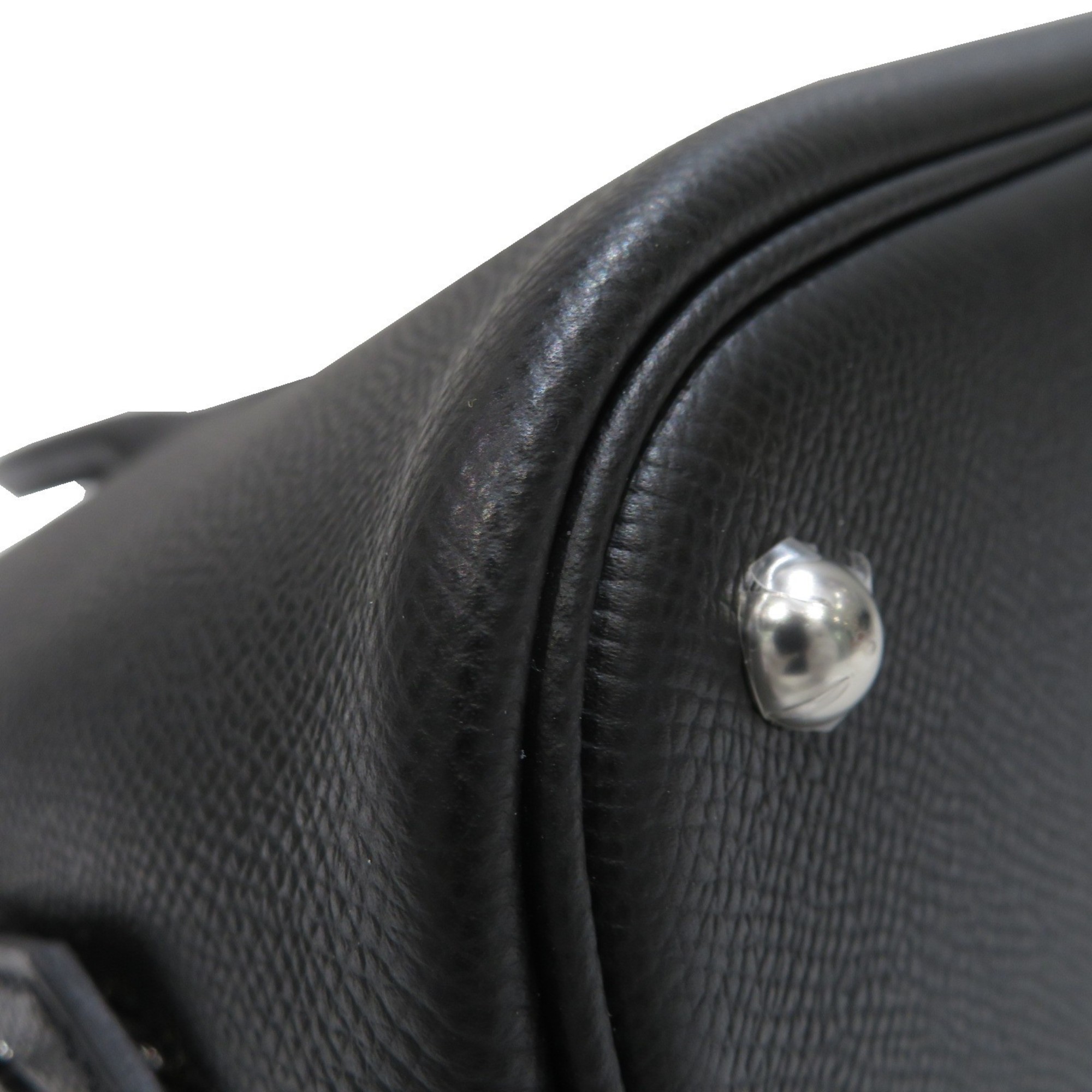 HERMES Bolide 1923/25 Handbag Black (Silver Hardware) Epson B Stamp B35 Women's Men's Bag Leather