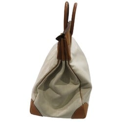 HERMES Haute Couture 55 Handbag Natural/Brown (G Hardware) Barenia/Toile H W Stamp B54 Women's Men's Bag Leather
