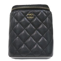 CHANEL Matelasse Small Vanity Chain Shoulder Bag AP2195 Black (SG Hardware) Caviar Skin B75 Women's Men's Leather