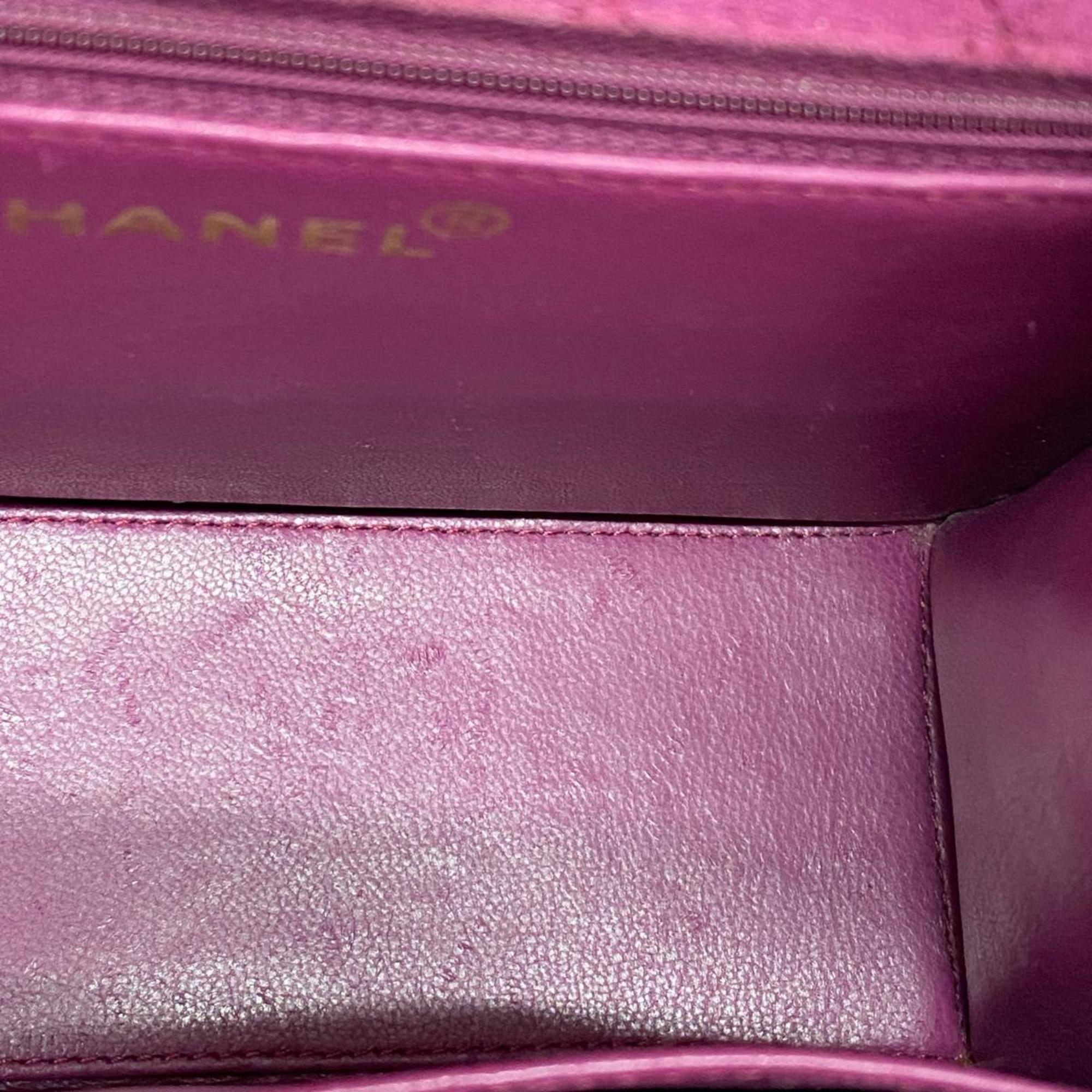Chanel Shoulder Bag Chain Suede Pink Women's