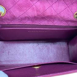 Chanel Shoulder Bag Chain Suede Pink Women's