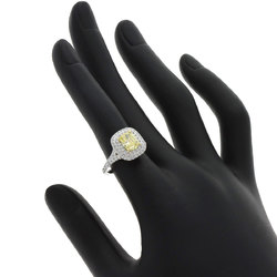 Tiffany & Co. Solest cushion cut yellow diamond ring, platinum PT950/K18YG, women's, TIFFANY