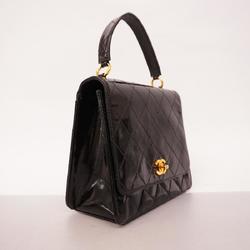 Chanel handbag, matelassé, patent leather, black, ladies