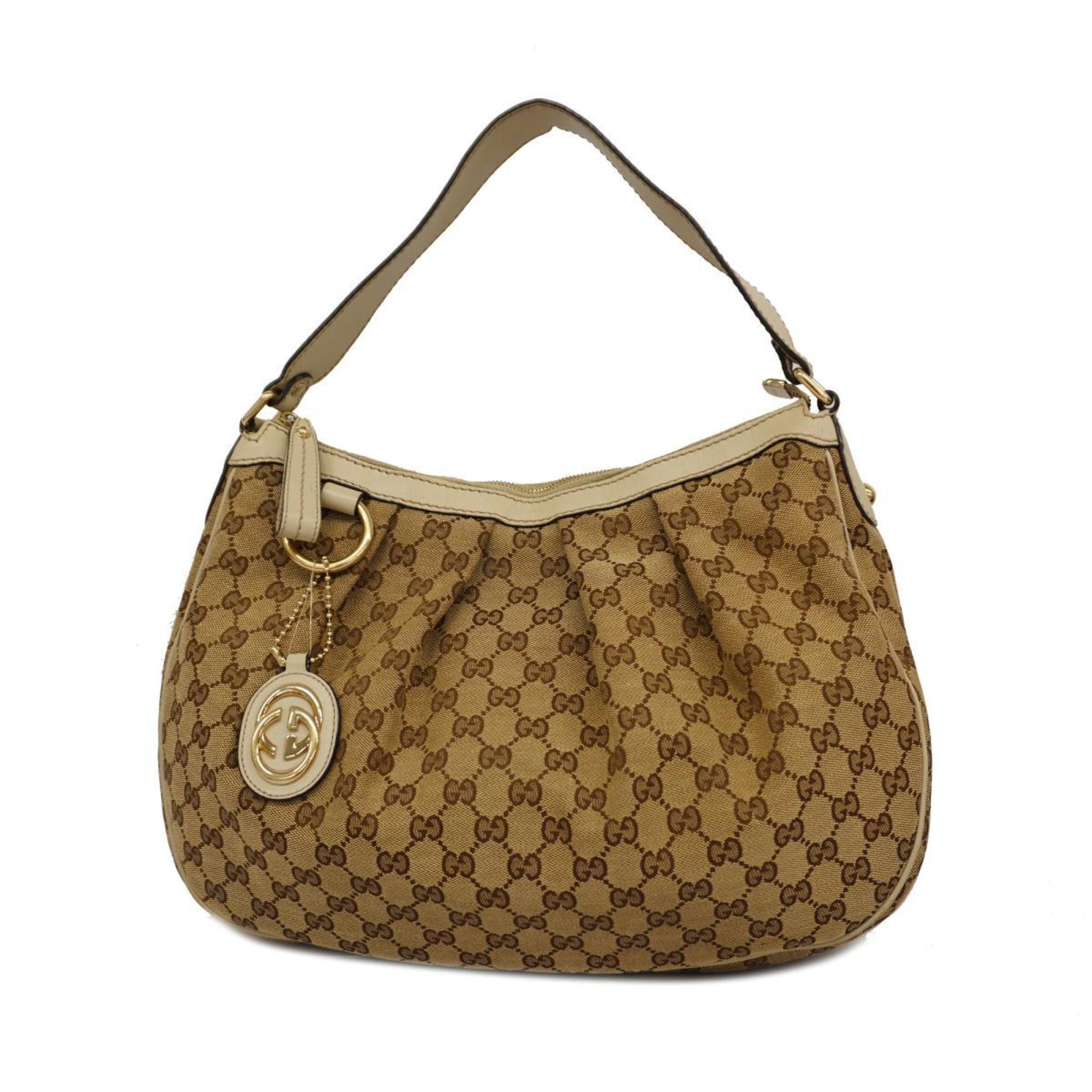 Gucci Shoulder Bag GG Canvas 232955 Brown Champagne Women's