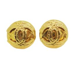 Chanel Earrings Coco Mark Circle GP Plated Gold 94P Women's