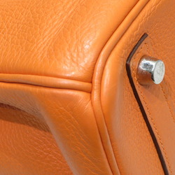 HERMES Birkin 30 Handbag Orange (Silver hardware) Taurillon I stamp B96 Women's Men's Bag Leather