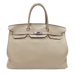HERMES Birkin 40 Handbag Beige (Silver Hardware) Togo □M Stamp A392 Women's Men's Bag Leather
