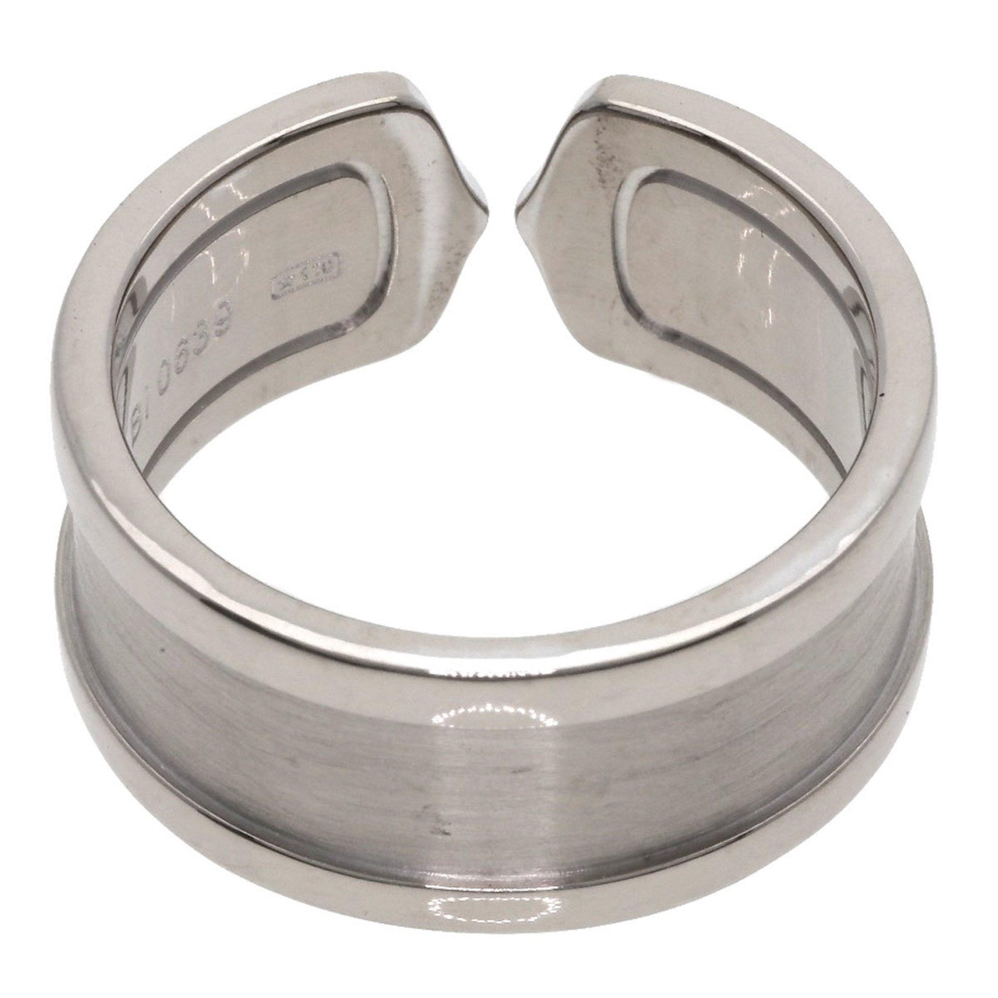 Cartier C2 Ring LM #61 Ring, K18 White Gold, Unisex CARTIER