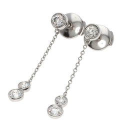 Tiffany & Co. by the Yard Drop Diamond Earrings, Platinum PT950/K18WG, Women's, TIFFANY