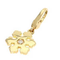 BVLGARI Snowflake 1P Diamond Pendant Top K18 Yellow Gold Women's