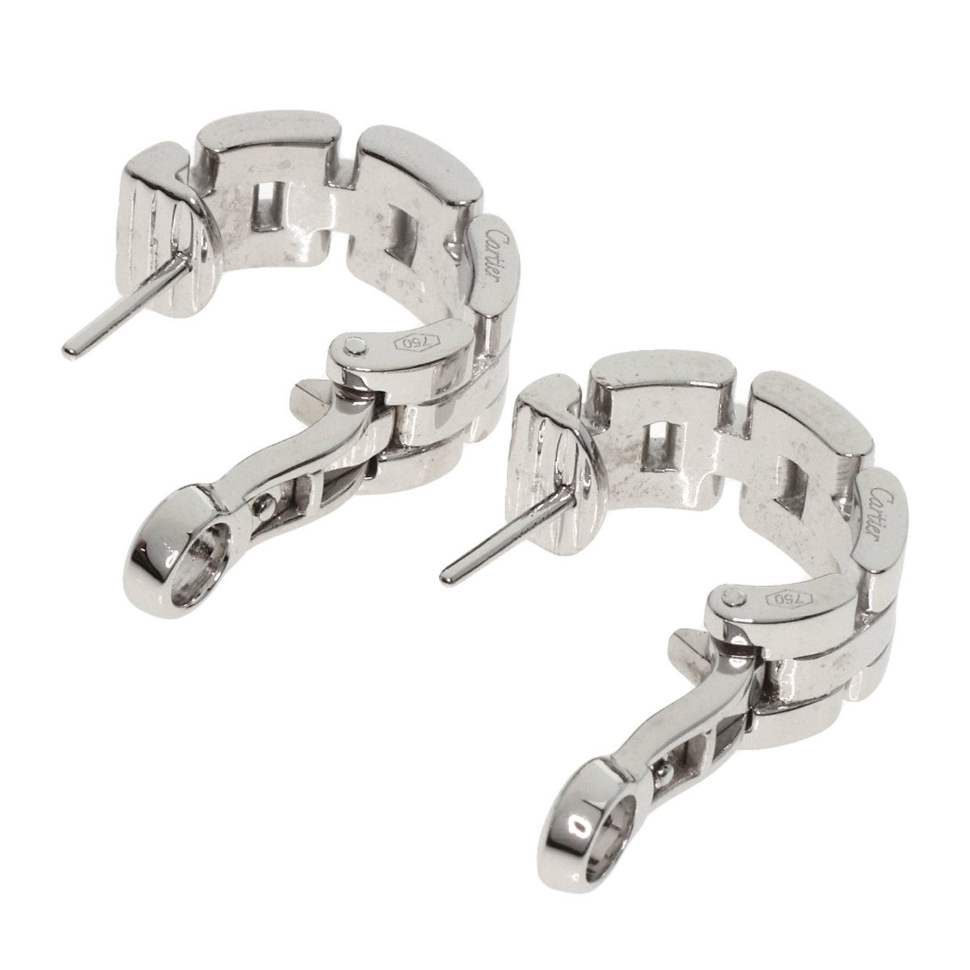 Cartier Maillon Panthere Earrings, 18K White Gold, Women's, CARTIER