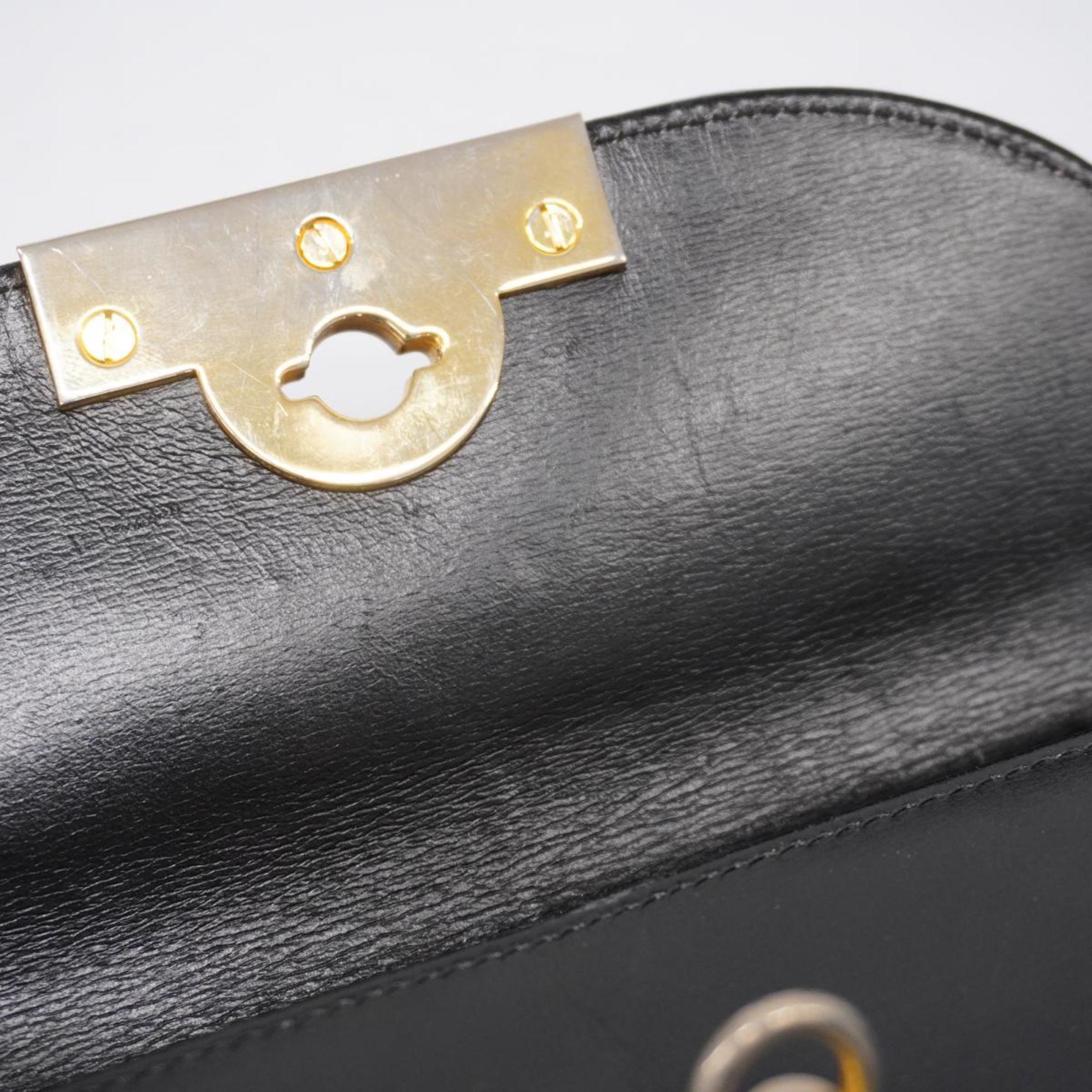 Christian Dior handbag leather black ladies