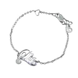 Christian Dior bracelet, Dior, heart motif, metal material, silver, women's