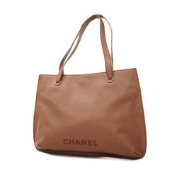 chanel tote bag leather brown ladies