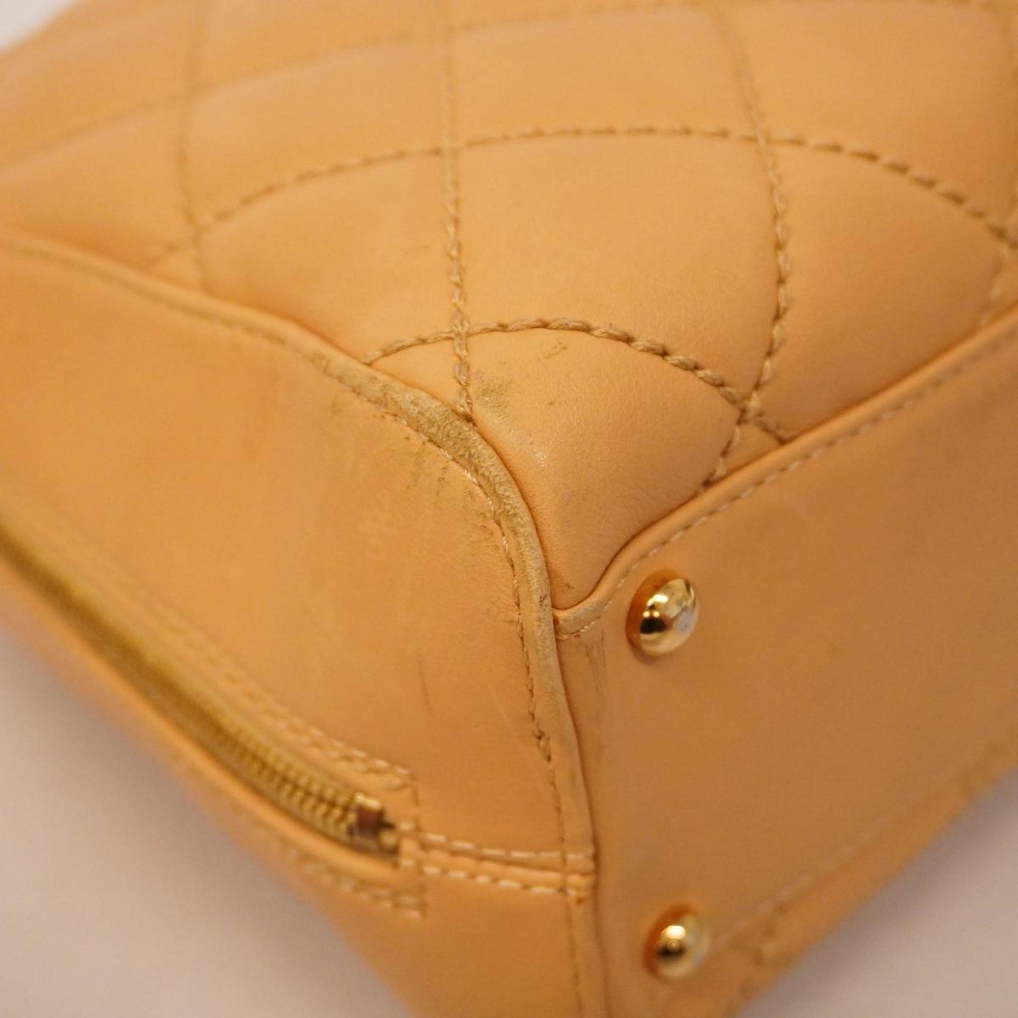 Chanel handbag wild stitch lambskin beige ladies