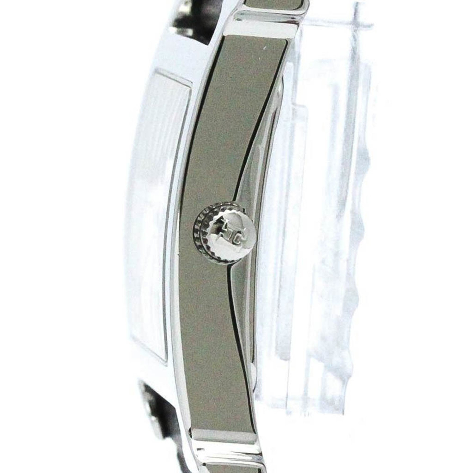 Polished HERMES H Watch Steel Leather Quartz Ladies Watch HH1.510 BF572215